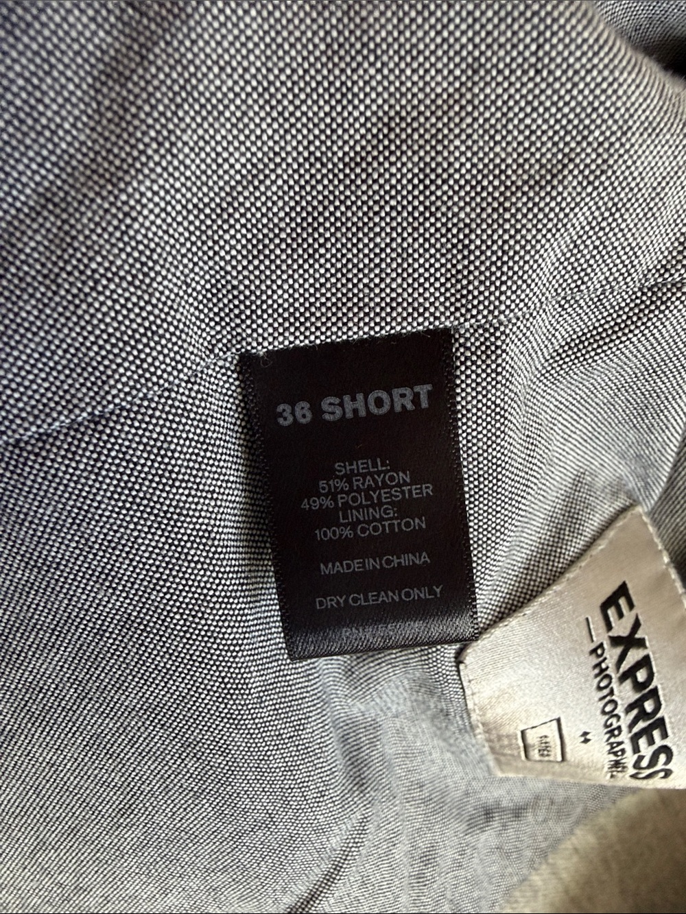 Express Light Gray Knit Two-Button Blazer - Picture 5 of 5